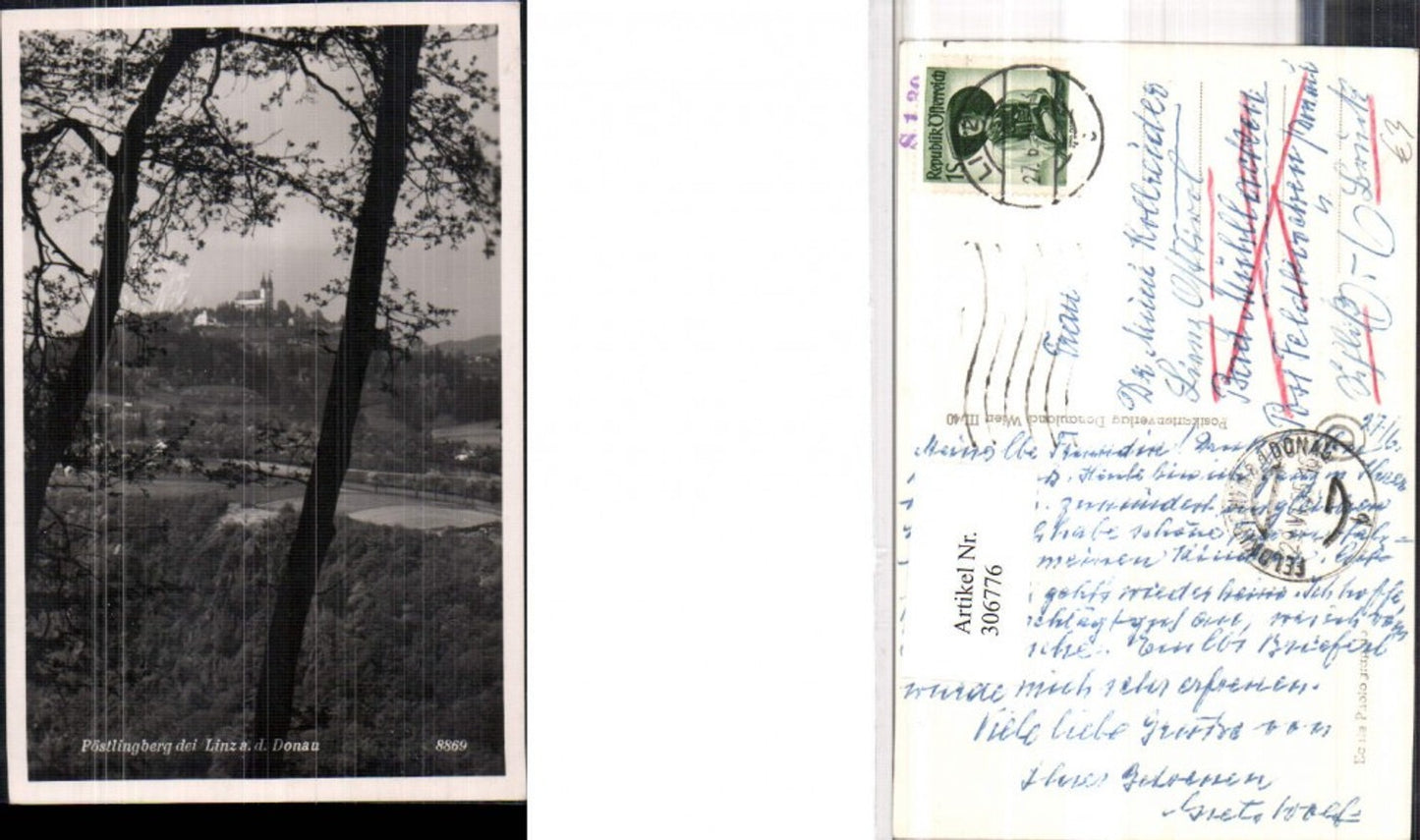 306776,Linz an d. Donau Blick zum Pöstlingberg