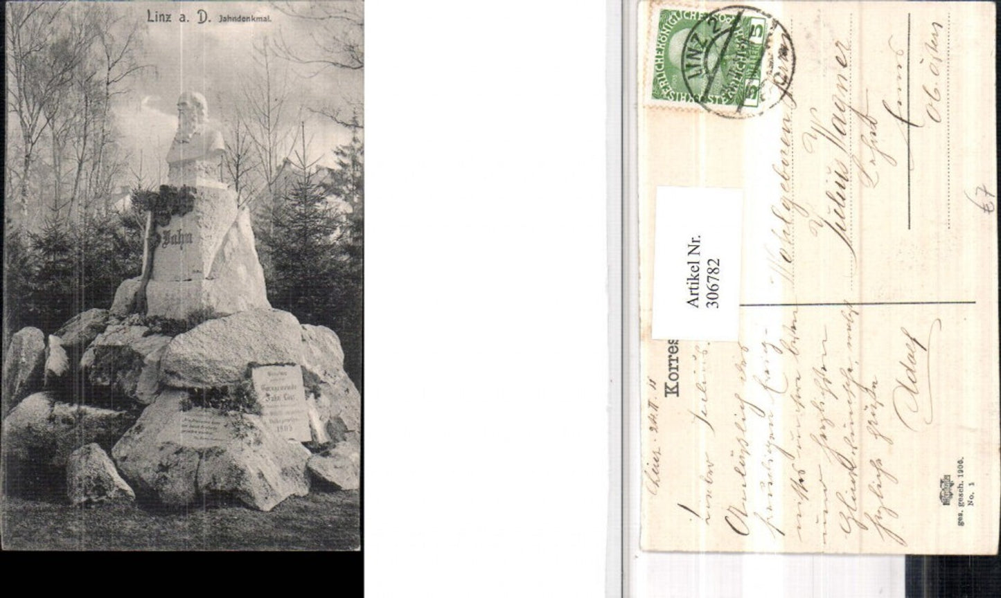 306782,Linz an d. Donau Jahn-Denkmal Büste