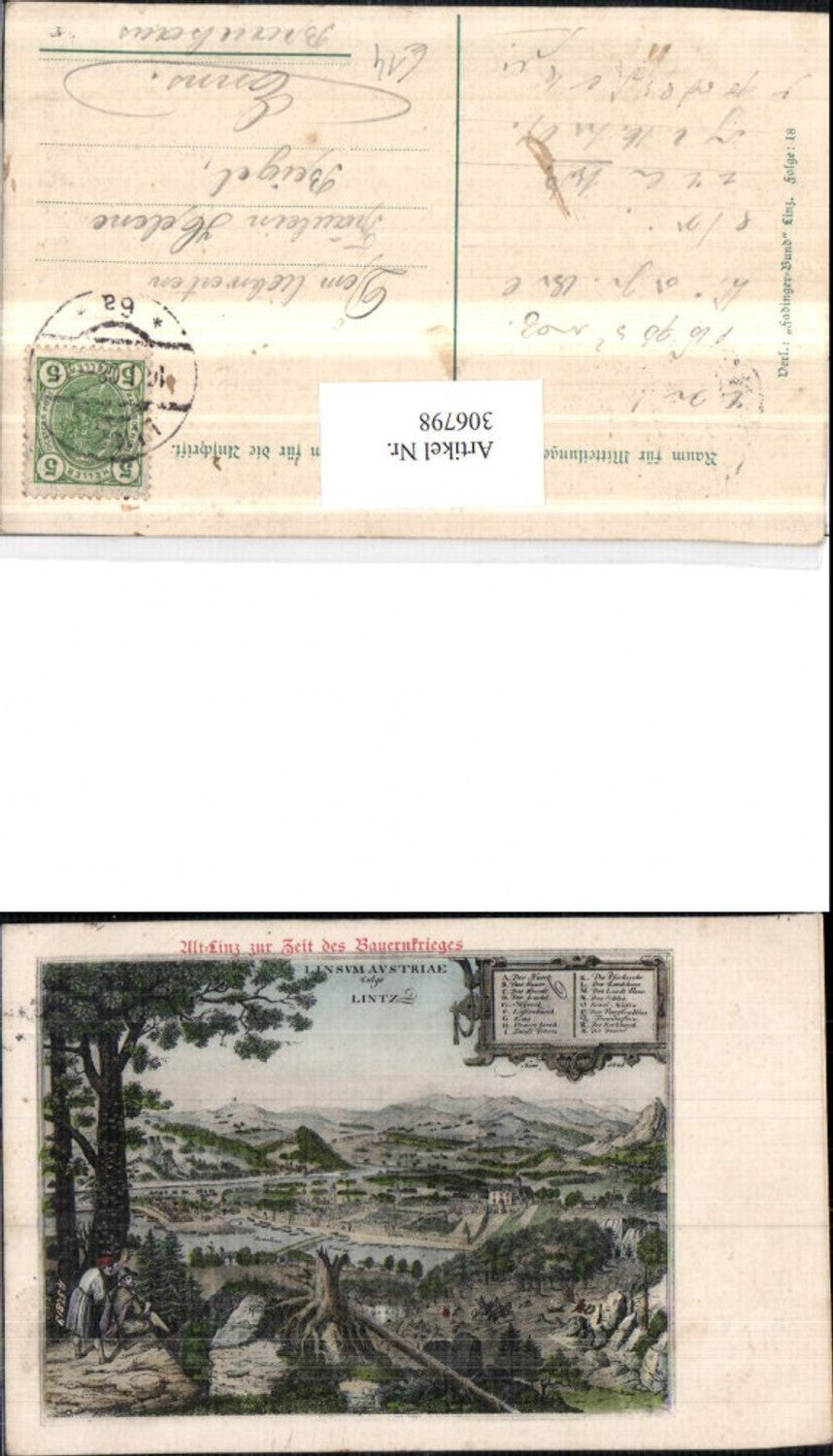 306798,Alt-Linz an d. Donau Totale zur Zeit des Bauernkrieges