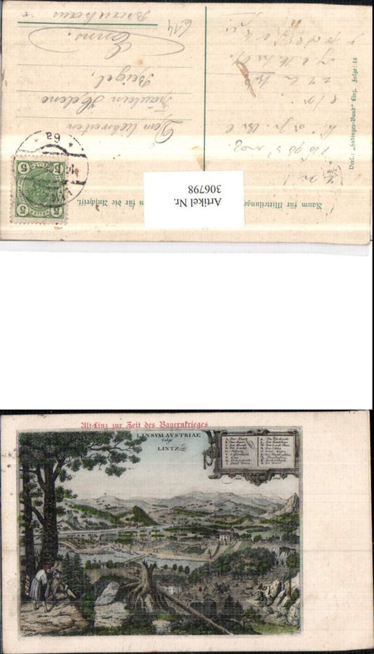 306798,Alt-Linz an d. Donau Totale zur Zeit des Bauernkrieges