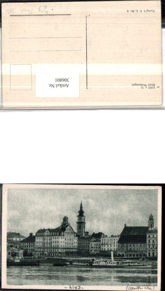 306801,Linz an d. Donau Teilansicht Hotel Weinzinger Dampfer Hebe