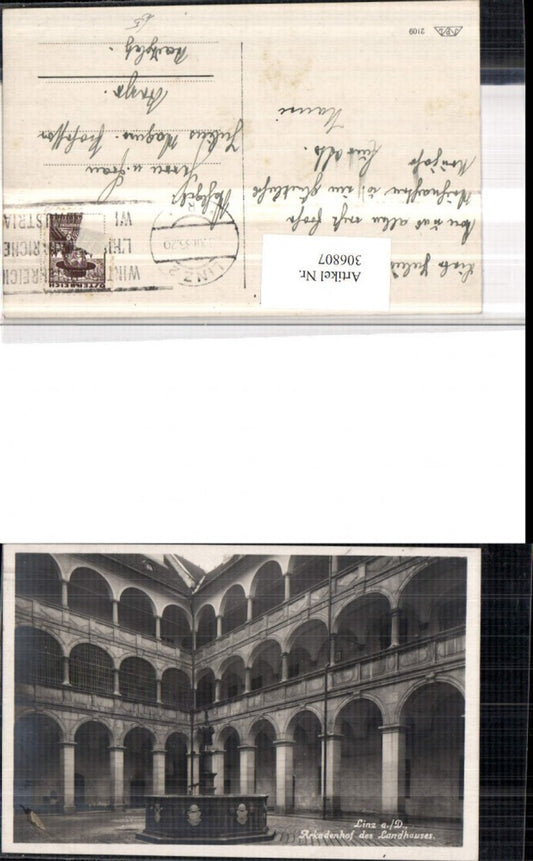 306807,Linz an d. Donau Landhaus Hof Arkaden Brunnen