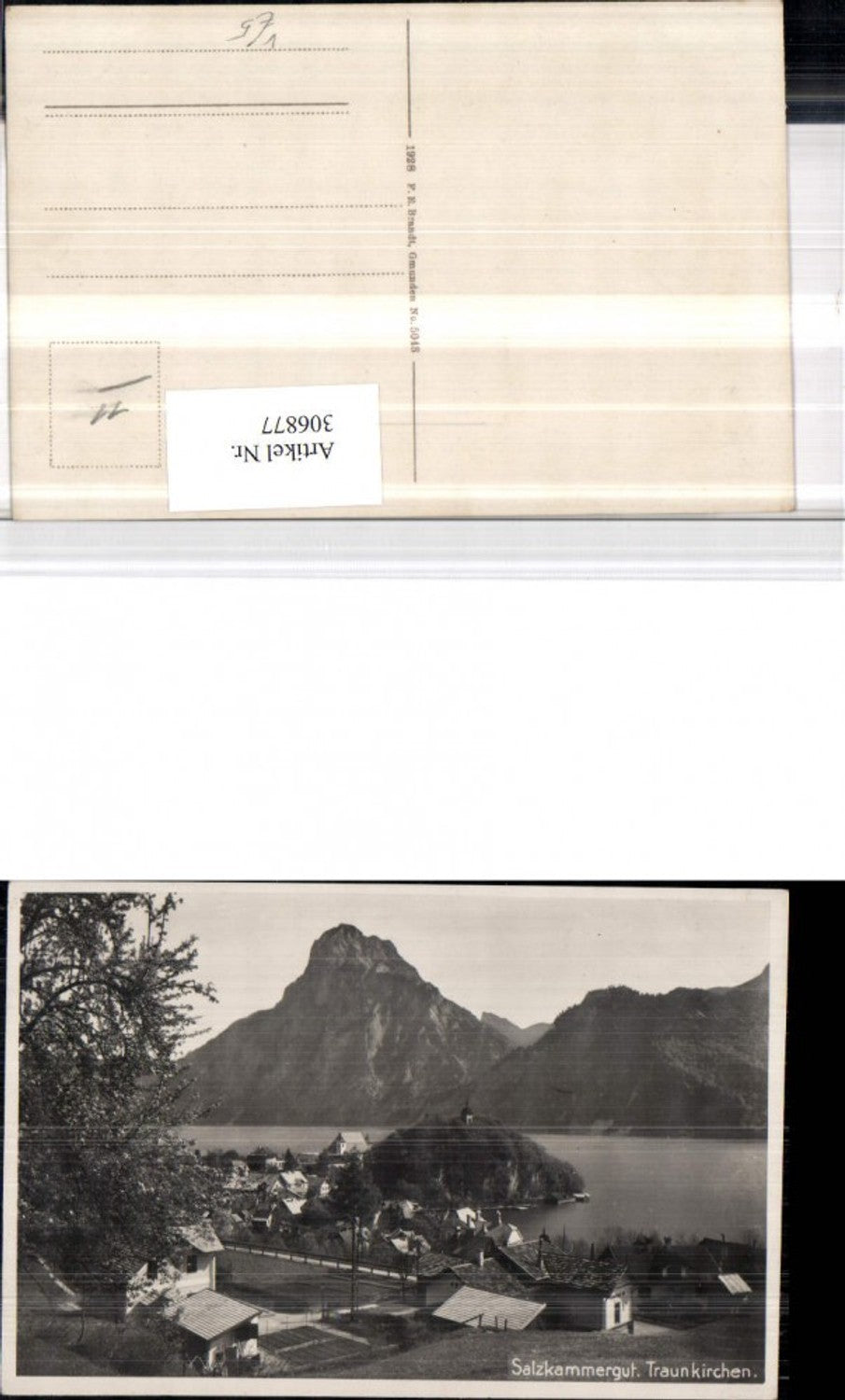 306877,Traunkirchen Teilansicht Bergkulisse pub F. E. Brandt 5043