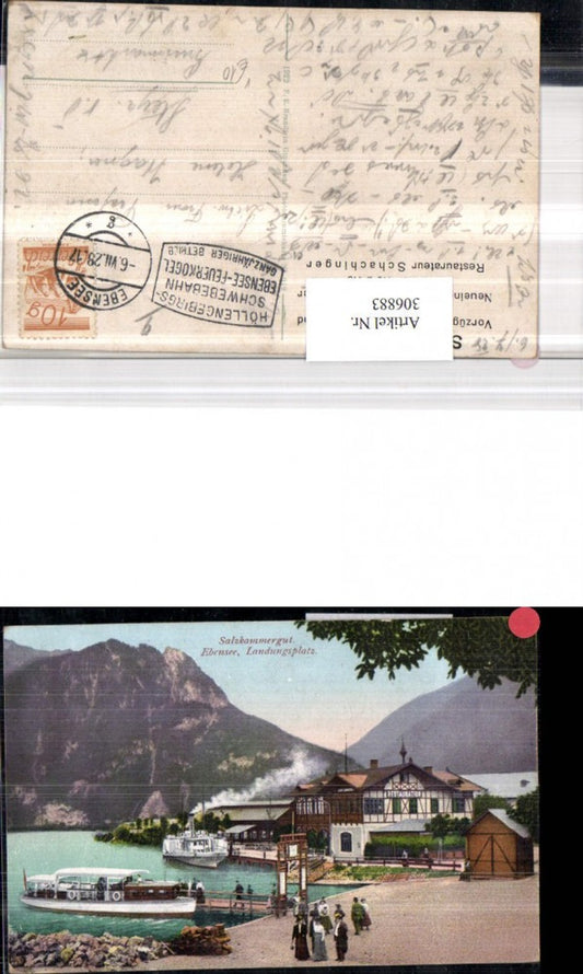 306883,Ebensee Landungsplatz Dampfer Boot pub F. E. Brandt 919