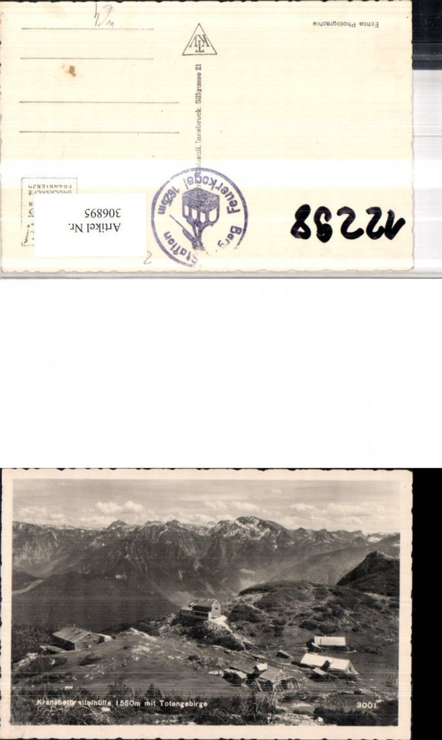 306895,Kranabethhütte Berghütte b. Ebensee m. Totengebirge Bergkulisse