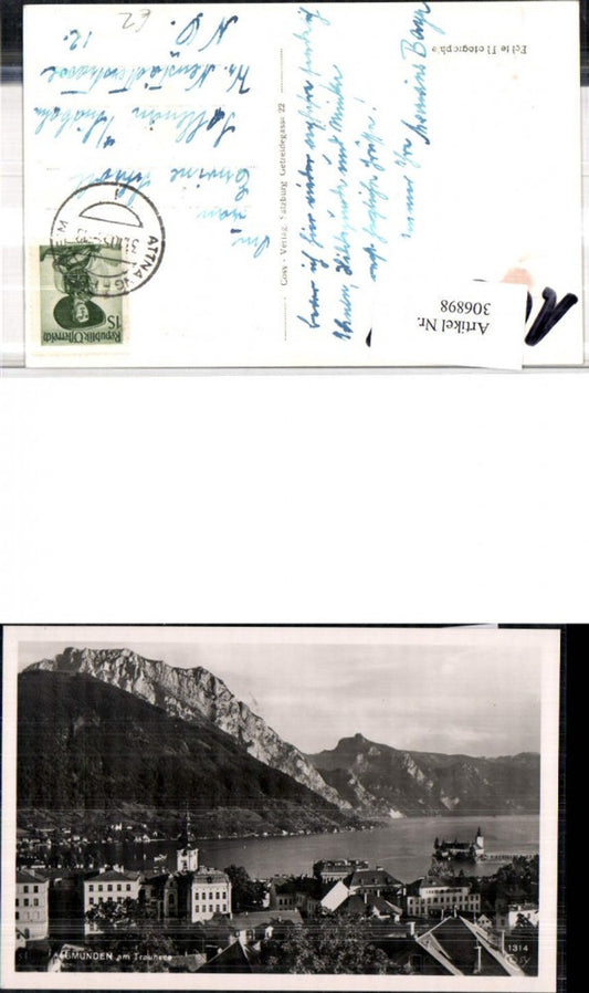 306898,Gmunden am Traunsee Teilansicht Schloss Ort Orth Bergkulisse