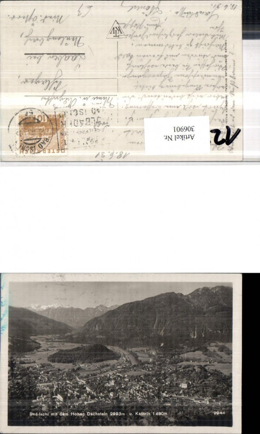 306901,Bad Ischl Totale m. Hohen Dachstein u. Kathrin Bergkulisse