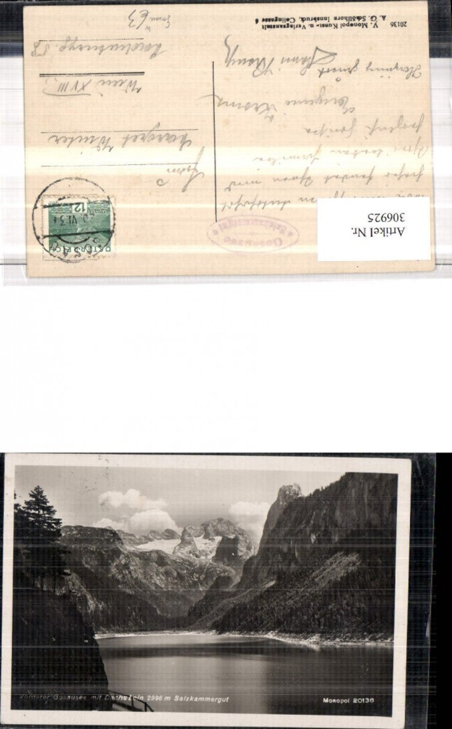 306925,Vorderer Gosausee b. Gosau m. Dachstein Bergkulisse