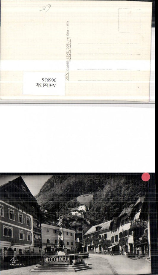 306936,Hallstatt Marktplatz Brunnen Säule