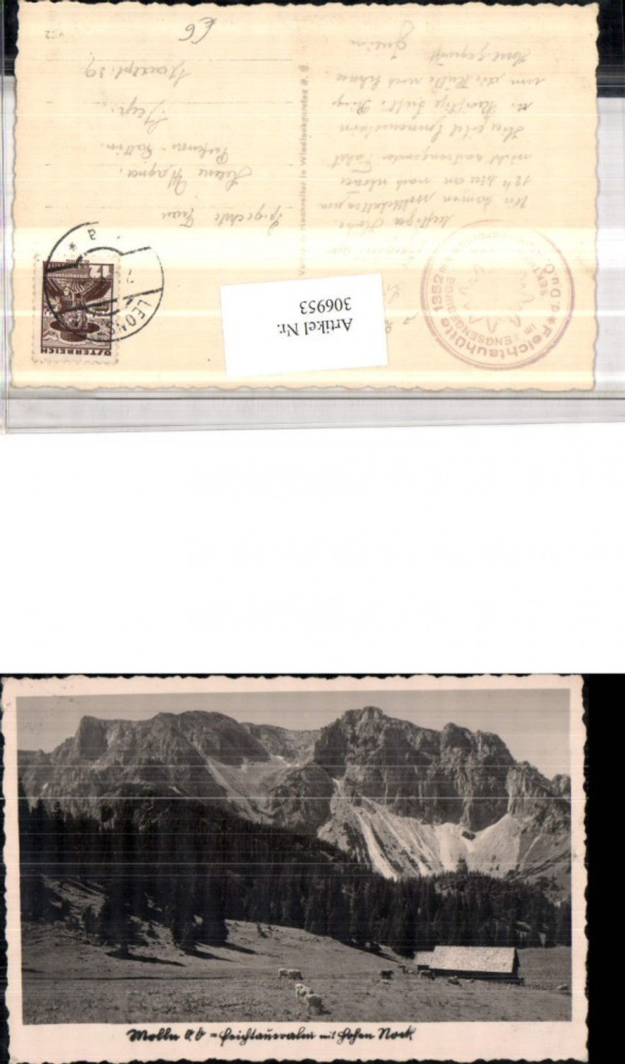 306953,Molln Feichtaueralm Almhütte m. Hohen Nock Bergkulisse