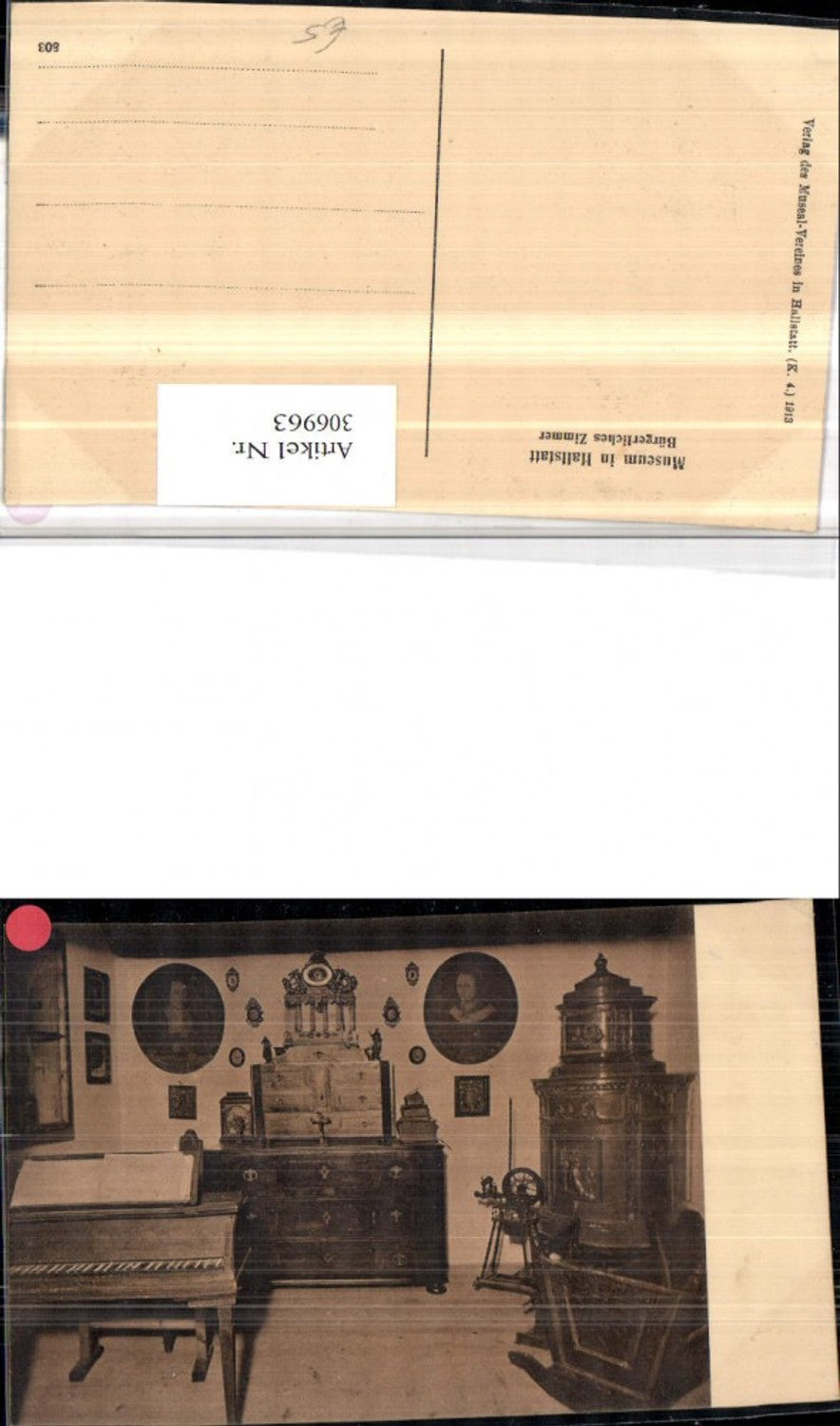306963,Hallstatt Museum Bürgerliches Zimmer Klavier Spinnrad Kommode