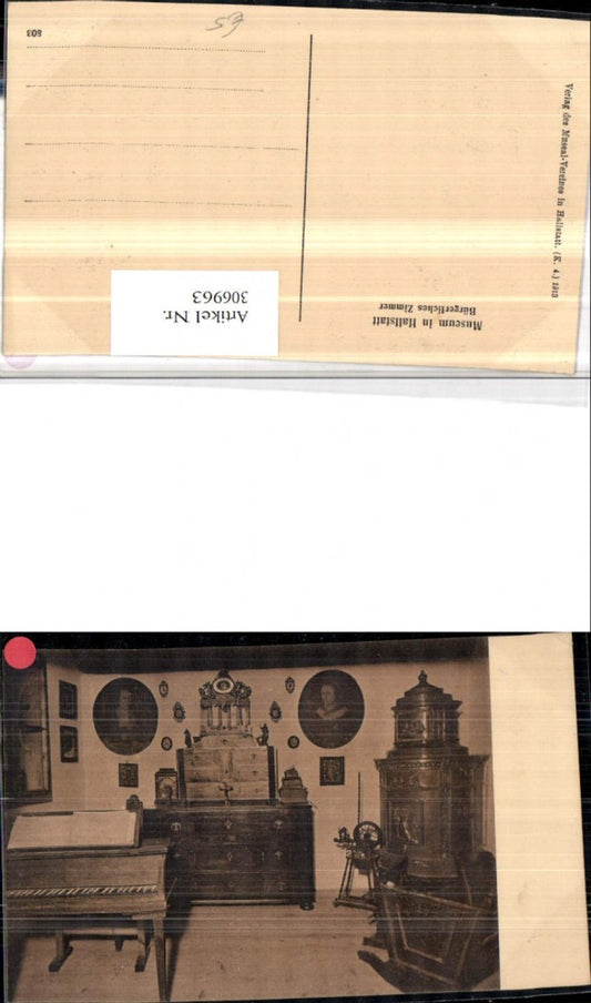 306963,Hallstatt Museum Bürgerliches Zimmer Klavier Spinnrad Kommode