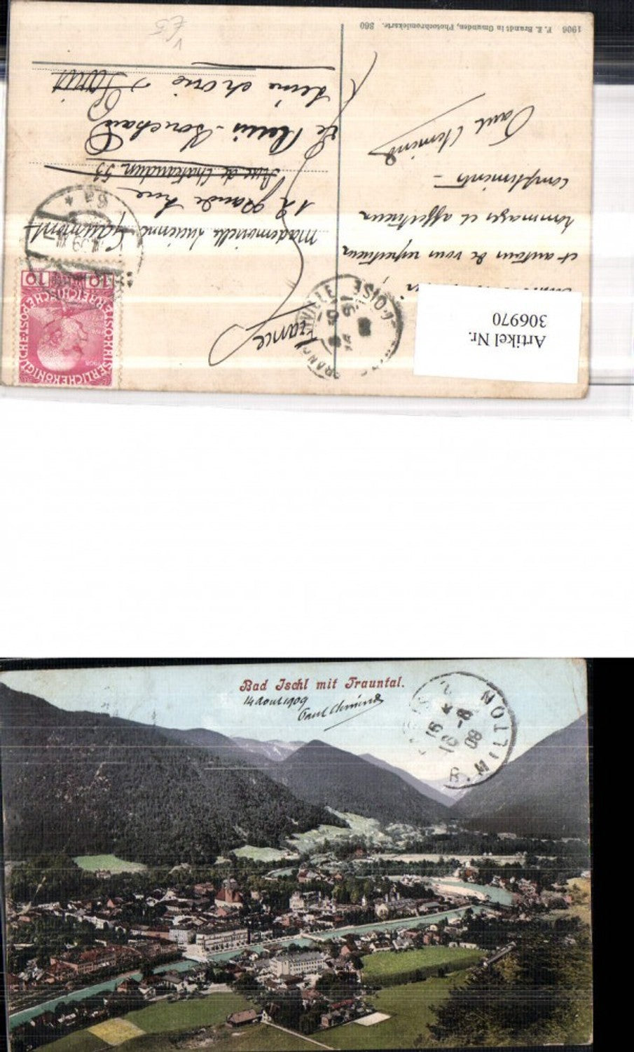 306970,Bad Ischl im Trauntal Totale Bergkulisse pub F. E. Brandt 360