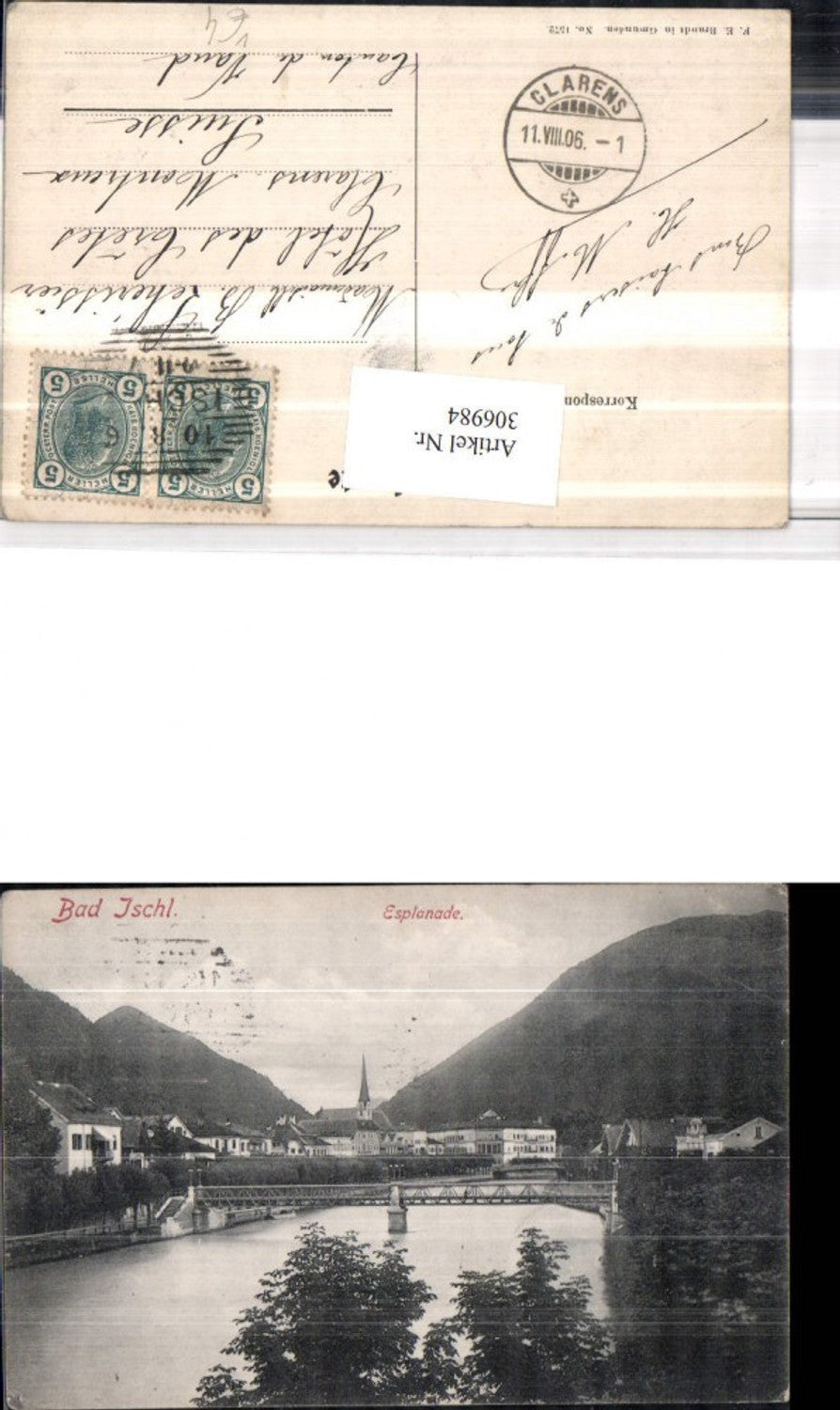 306984,Bad Ischl Teilansicht Esplanade Brücke pub F. E. Brandt 1572