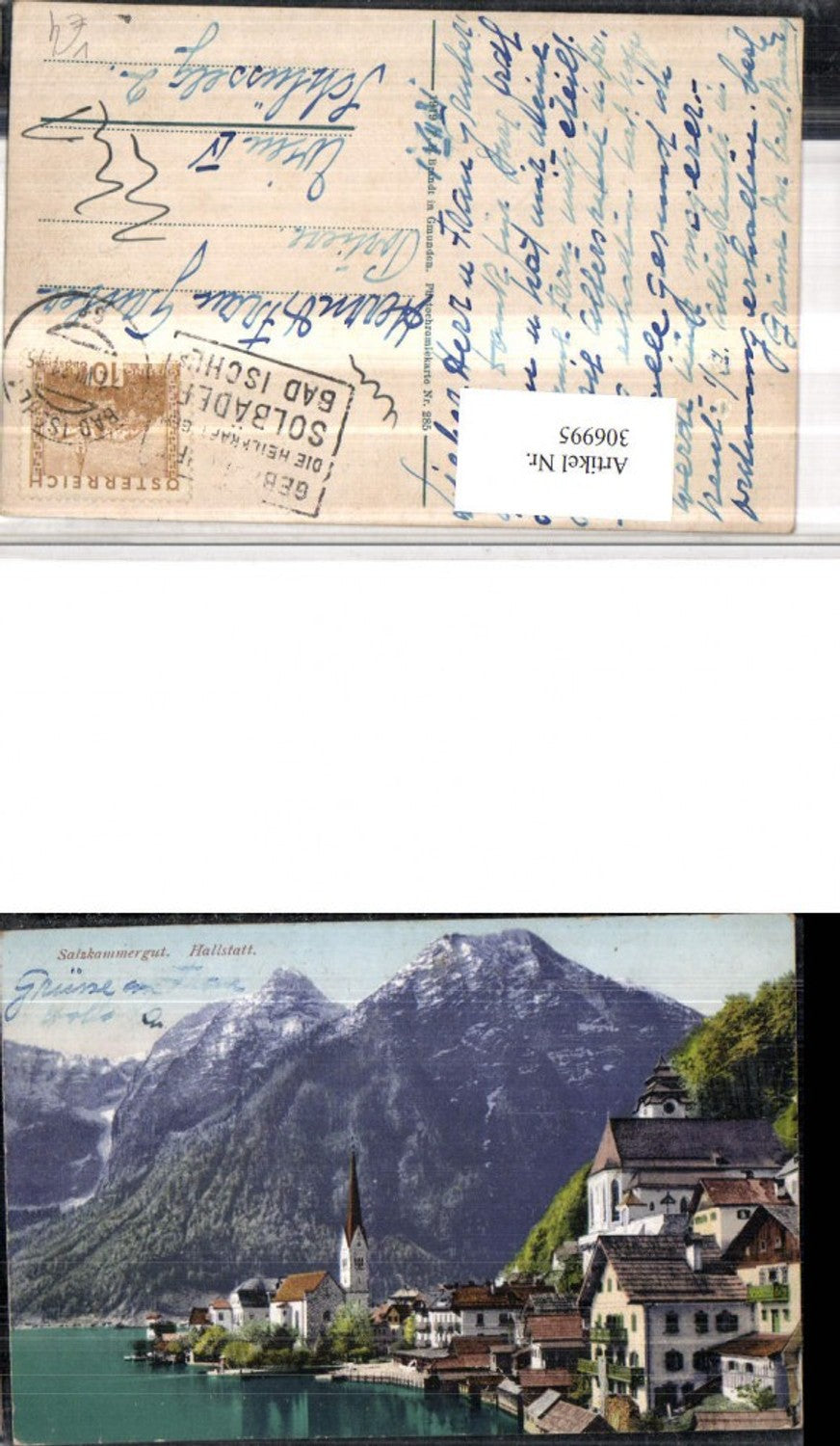 306995,Hallstatt Teilansicht Kirche Bergkulisse pub F. E. Brandt 285