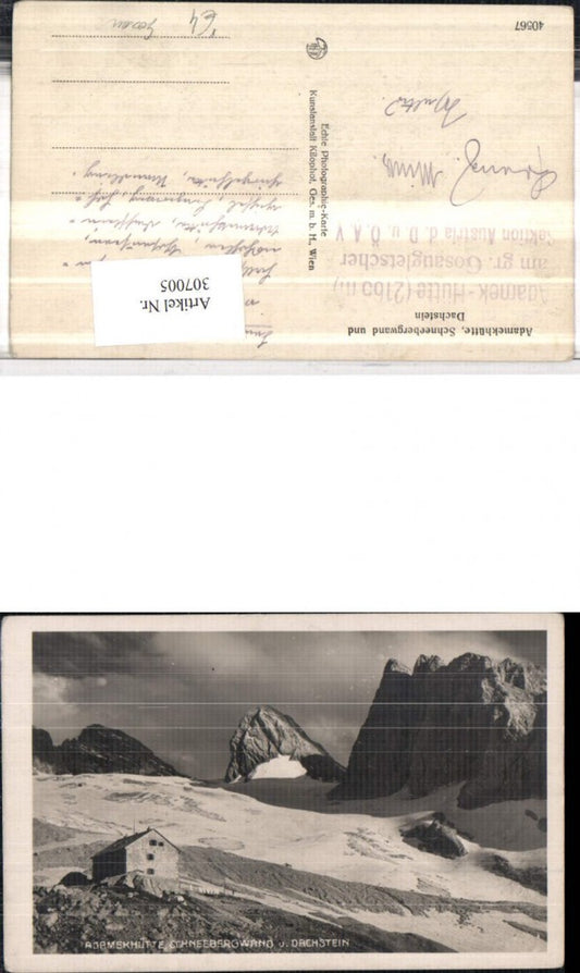 307005,Adamekhütte Berghütte b. Gosau m. Schneebergwand u. Dachstein pub Kilophot 40567