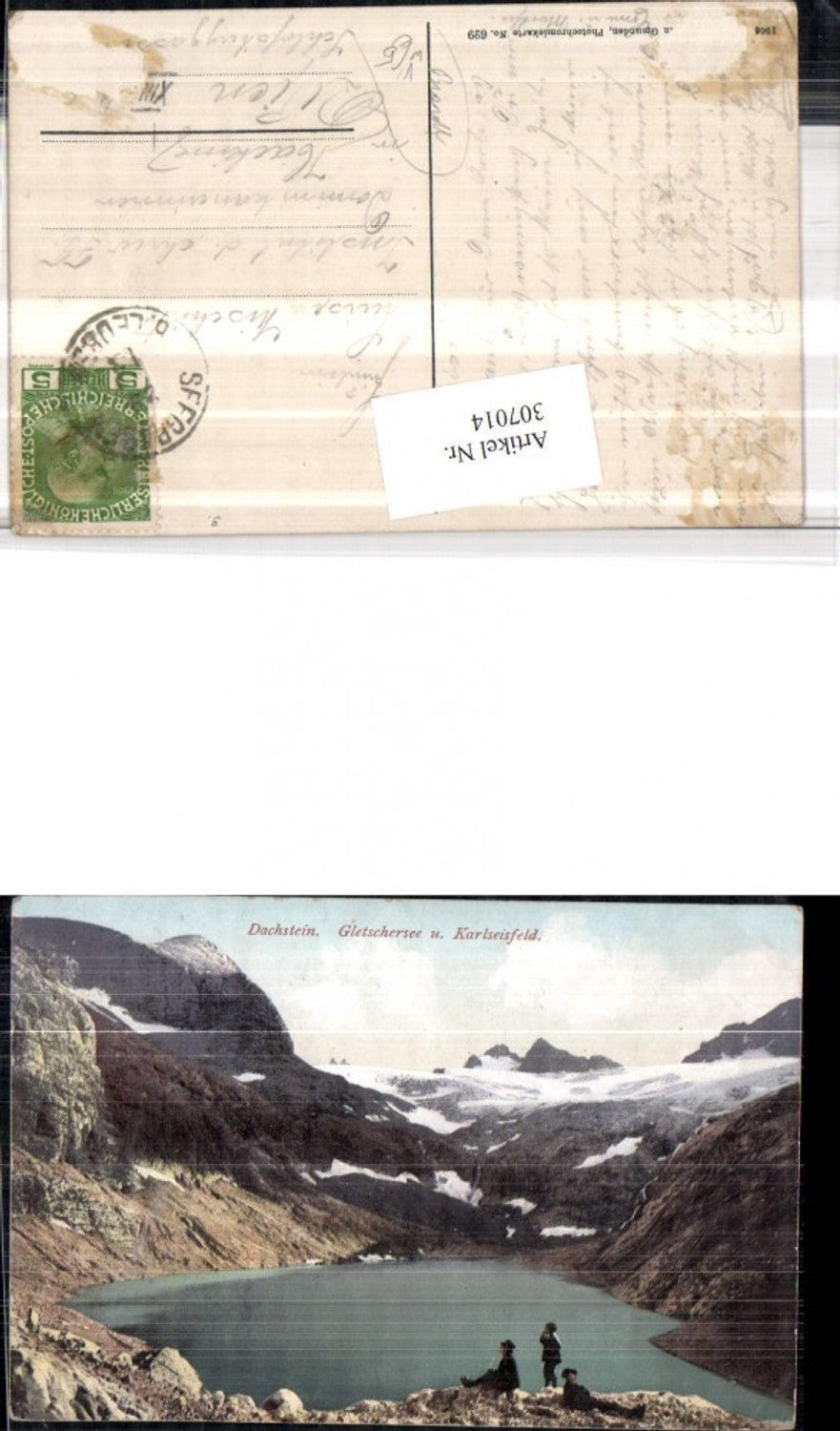 307014,Dachstein Gletschersee See u. Karls-Eisfeld b. Hallstatt Bergkulisse pub F. E. Brandt 629