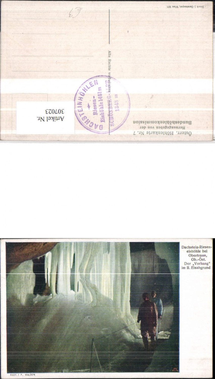 307023,Dachstein Rieseneishöhle b. Obertraun Vorhang im Eisabgrund