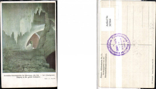 307064,Dachstein Rieseneishöhle b. Obertraun Eisabgrund Eingang in d. Große Eiskapelle