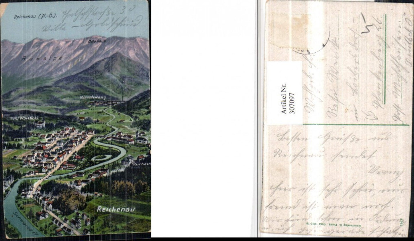 307097,Reichenau an d. Rax Totale m. Hirschwang Bergkulisse