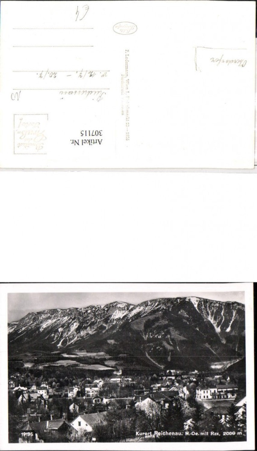 307115, Reichenau Total view with Rax mountain scenery