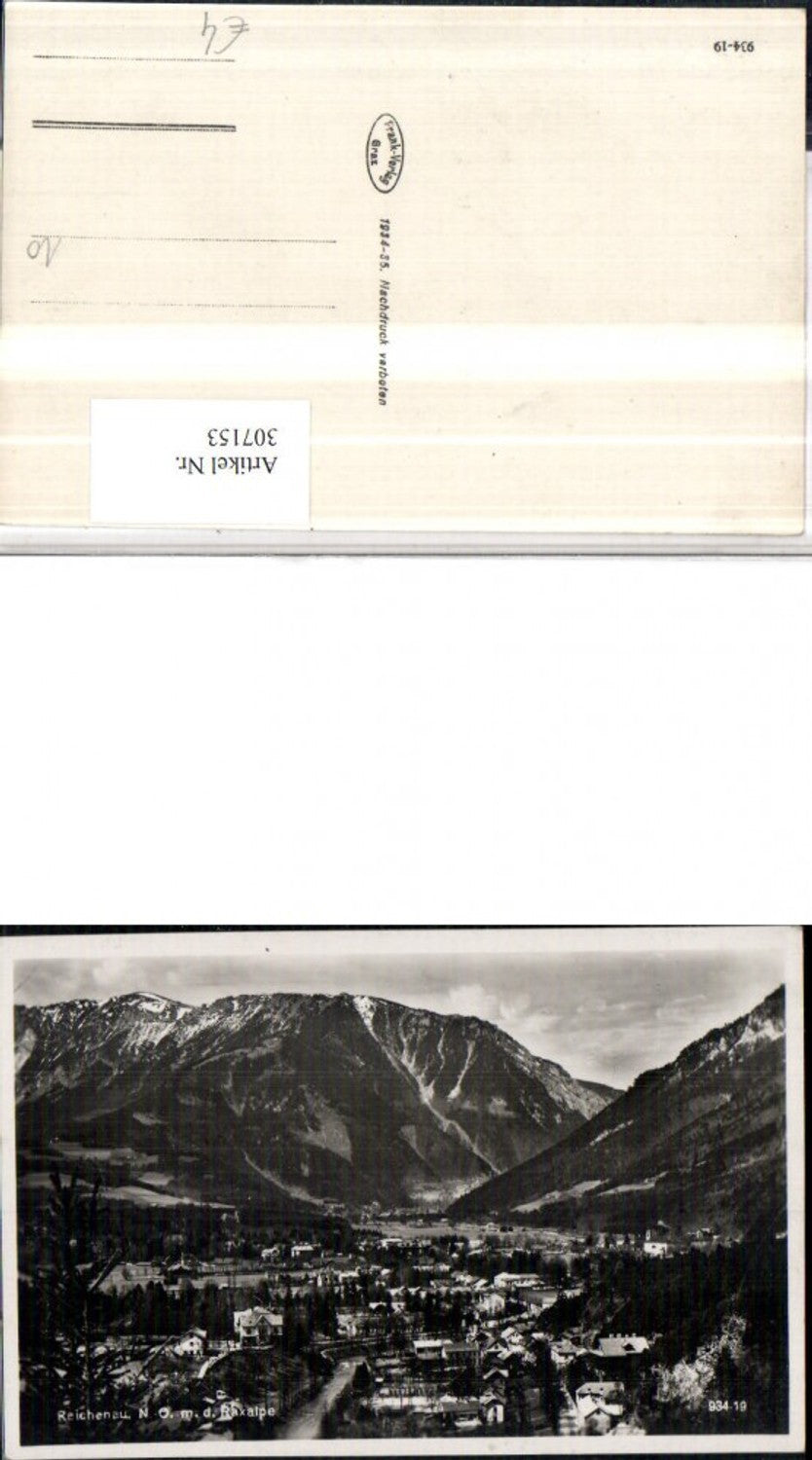307153,Reichenau Totale m. Raxalpe Bergkulisse