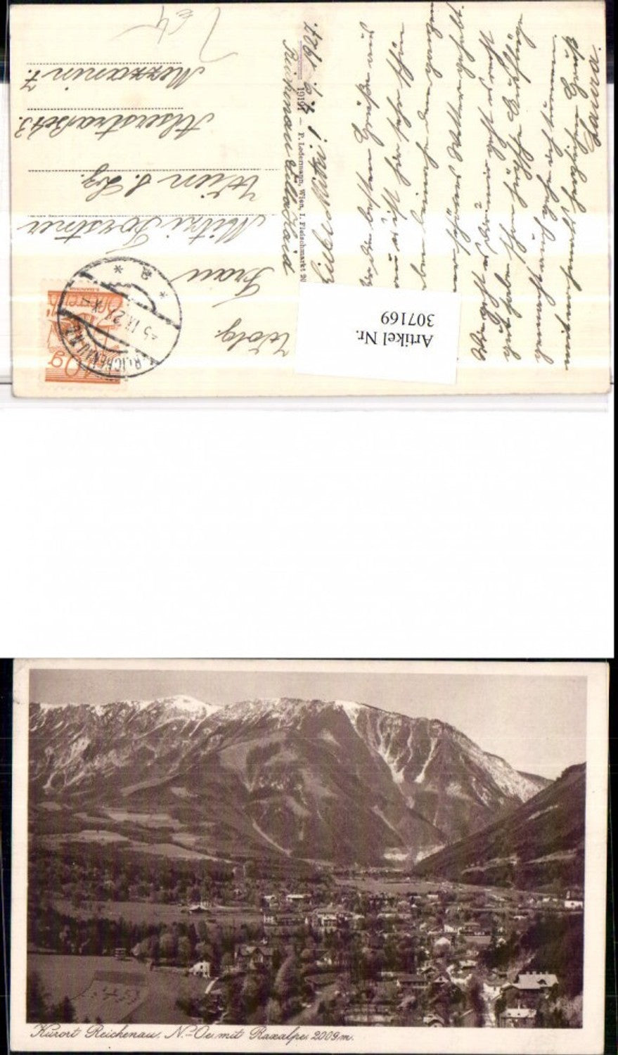 307169,Reichenau Totale m. Raxalpe Bergkulisse