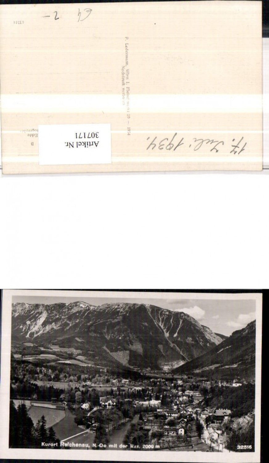 307171,Reichenau Totale m. Rax Bergkulisse