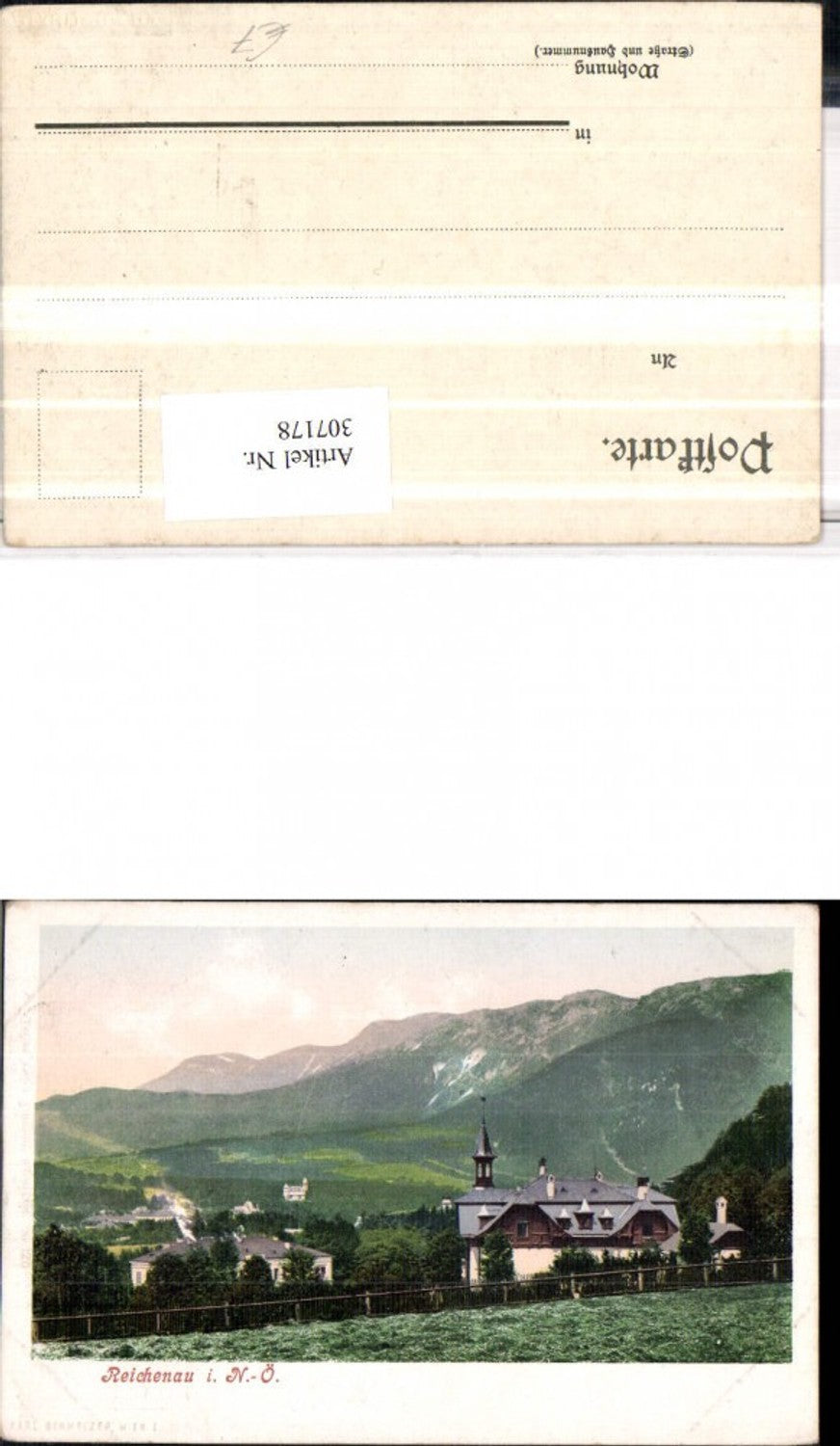 307178,Reichenau an d. Rax Teilansicht Villa Bergkulisse