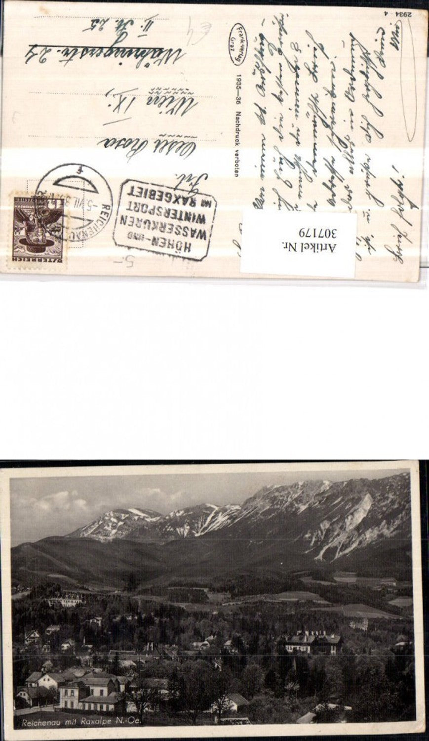 307179,Reichenau Teilansicht m. Raxalpe Bergkulisse