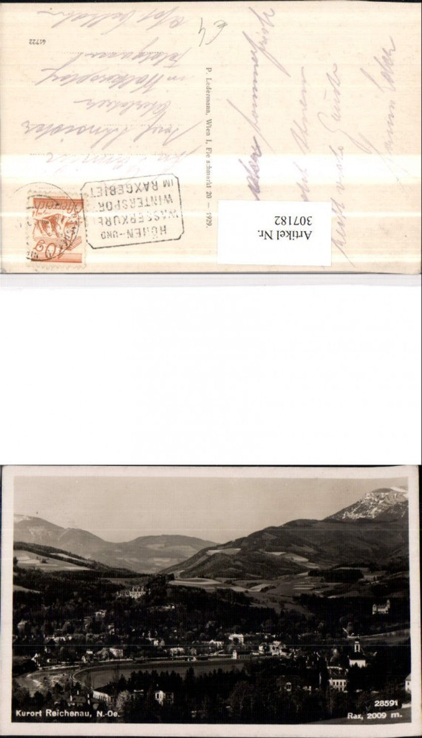 307182, Reichenau Total view with Rax mountain scenery