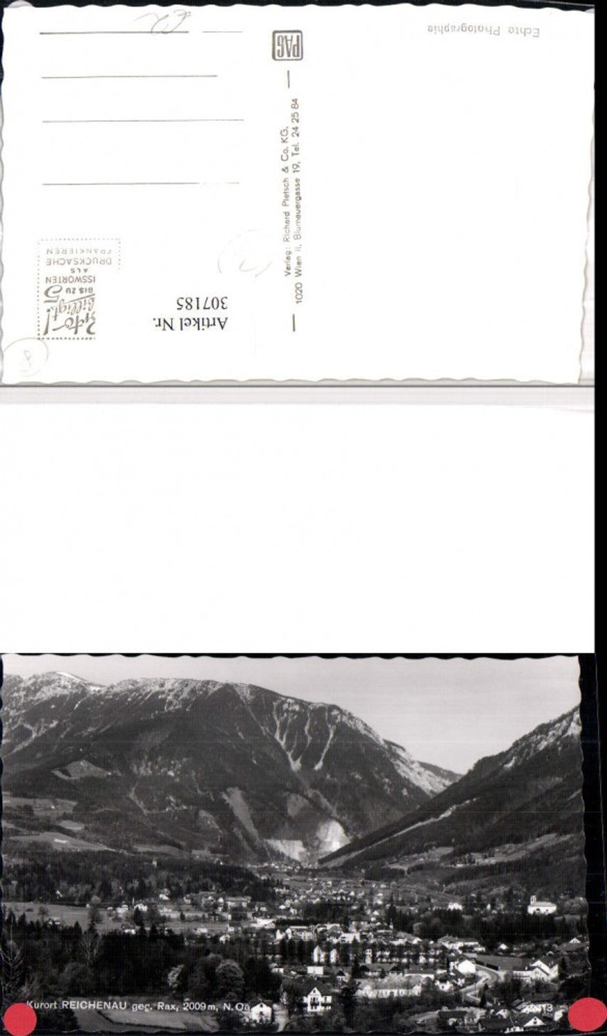 307185,Reichenau Totale geg. Rax Bergkulisse