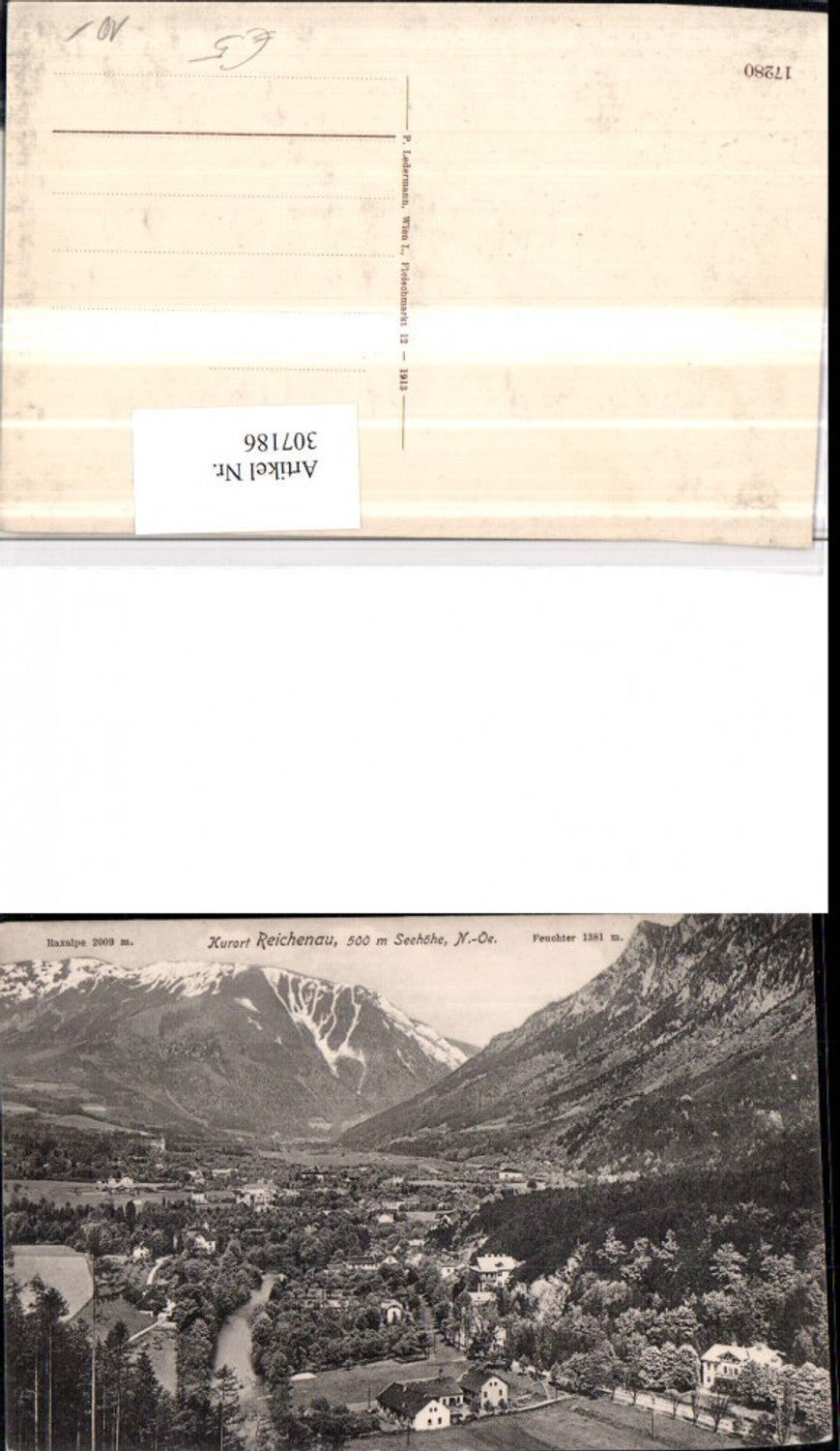 307186,Reichenau Totale m. Feuchter u. Raxalpe Bergkulisse
