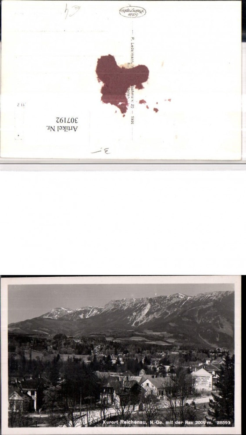 307192,Reichenau Teilansicht Feinkosthandlung m. Rax Bergkulisse