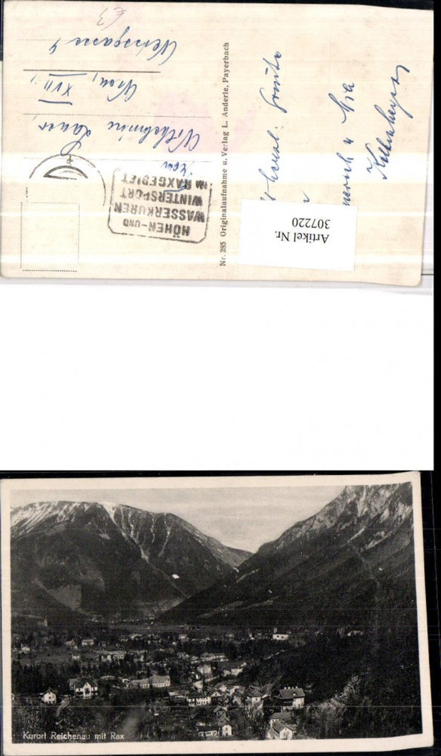 307220, Reichenau Total view with Rax mountain scenery