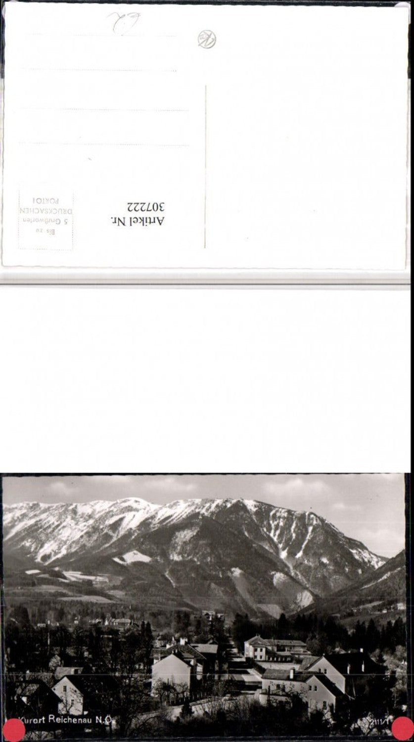 307222,Reichenau an d. Rax Teilansicht Bergkulisse