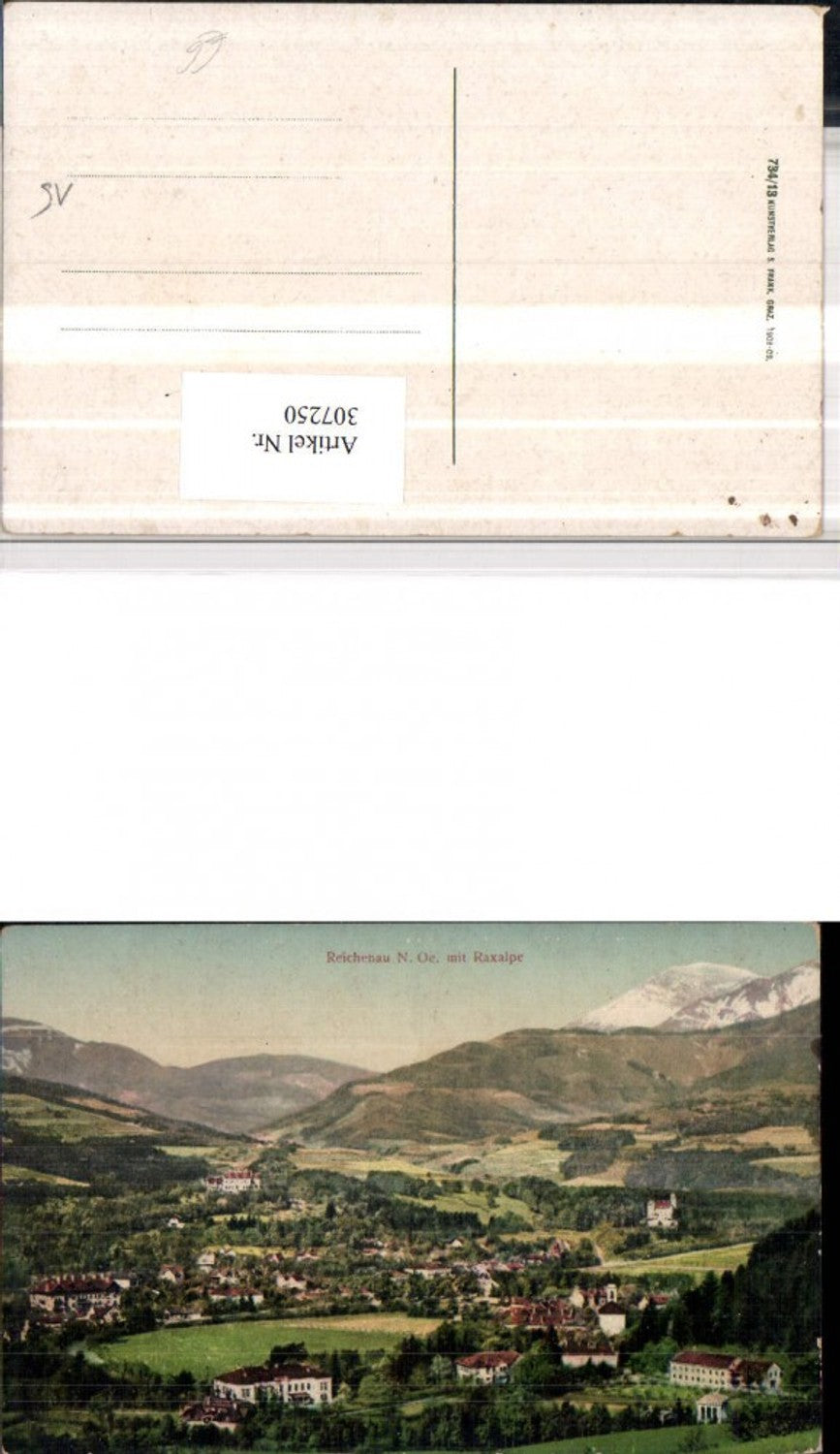 307250,Reichenau Totale m. Raxalpe Bergkulisse