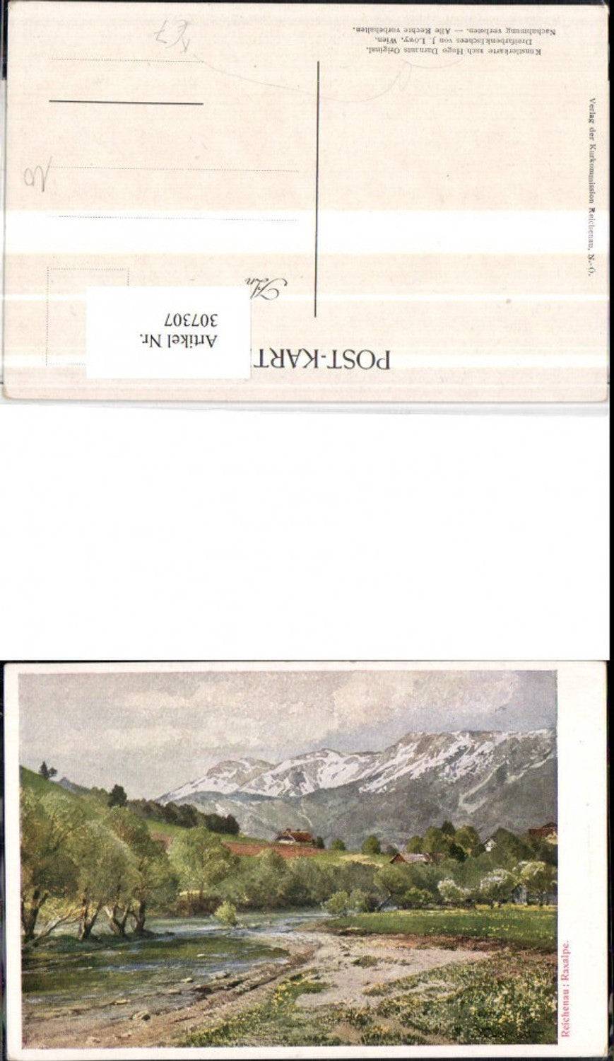 307307,Künstler AK Hugo Darnaut Reichenau Raxalpe Bergkulisse