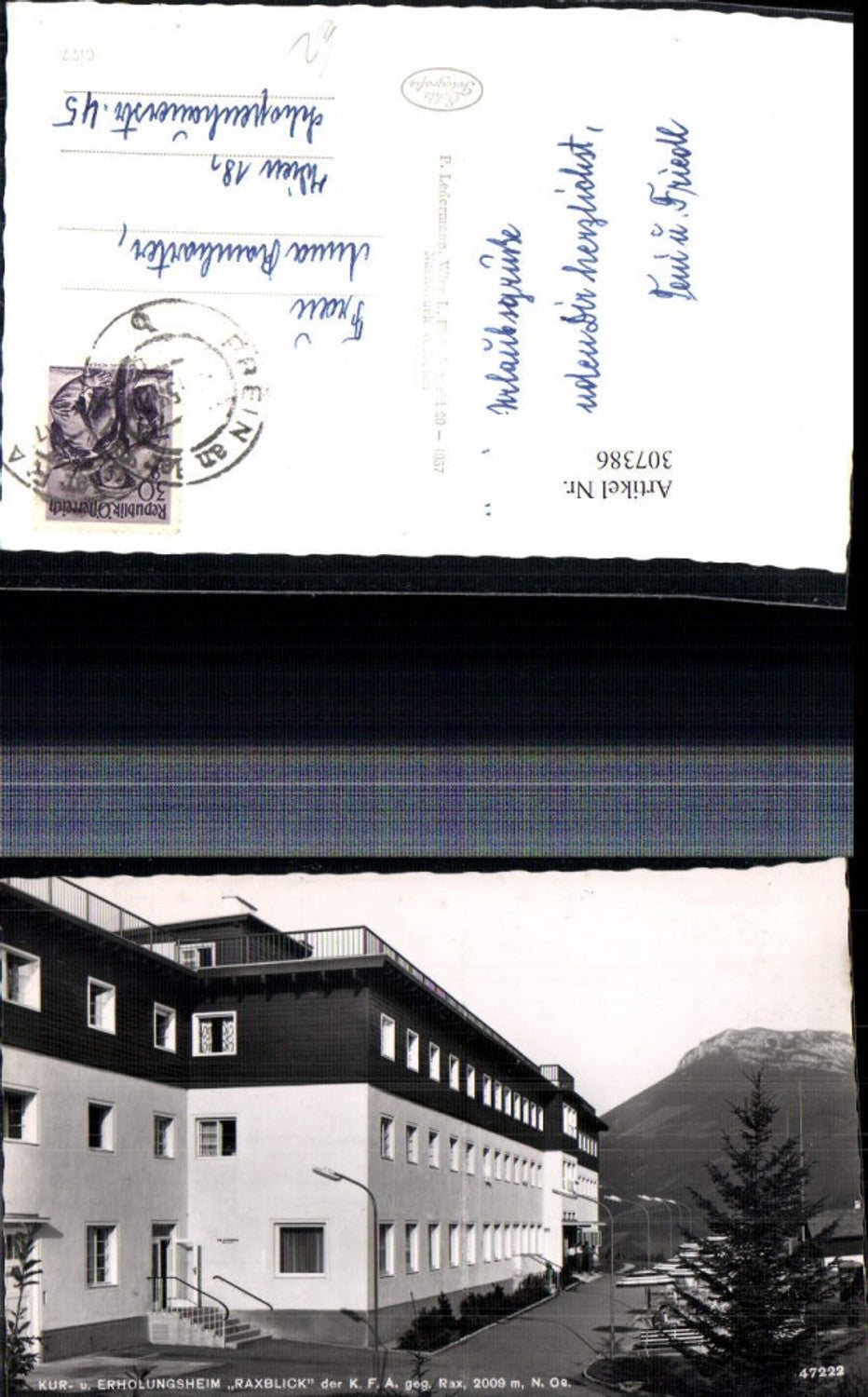 307386,Prein an d. Rax Kur- und Erholungsheim Raxblick geg. Rax