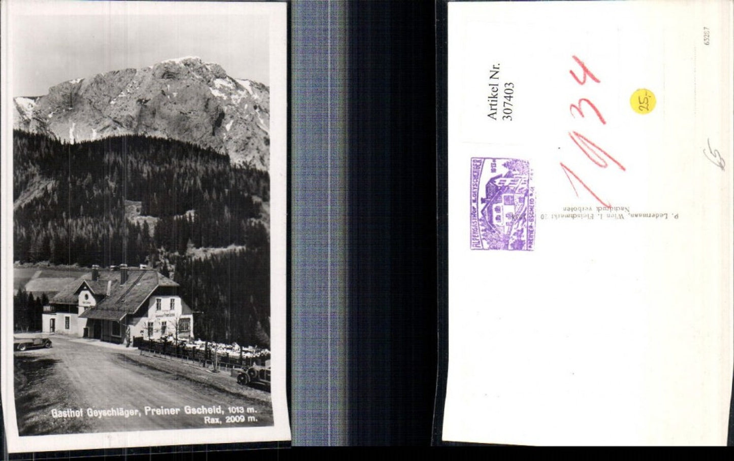 307403,Preiner Gscheid Gasthof Geyschläger b. Prein m. Rax Bergkulisse