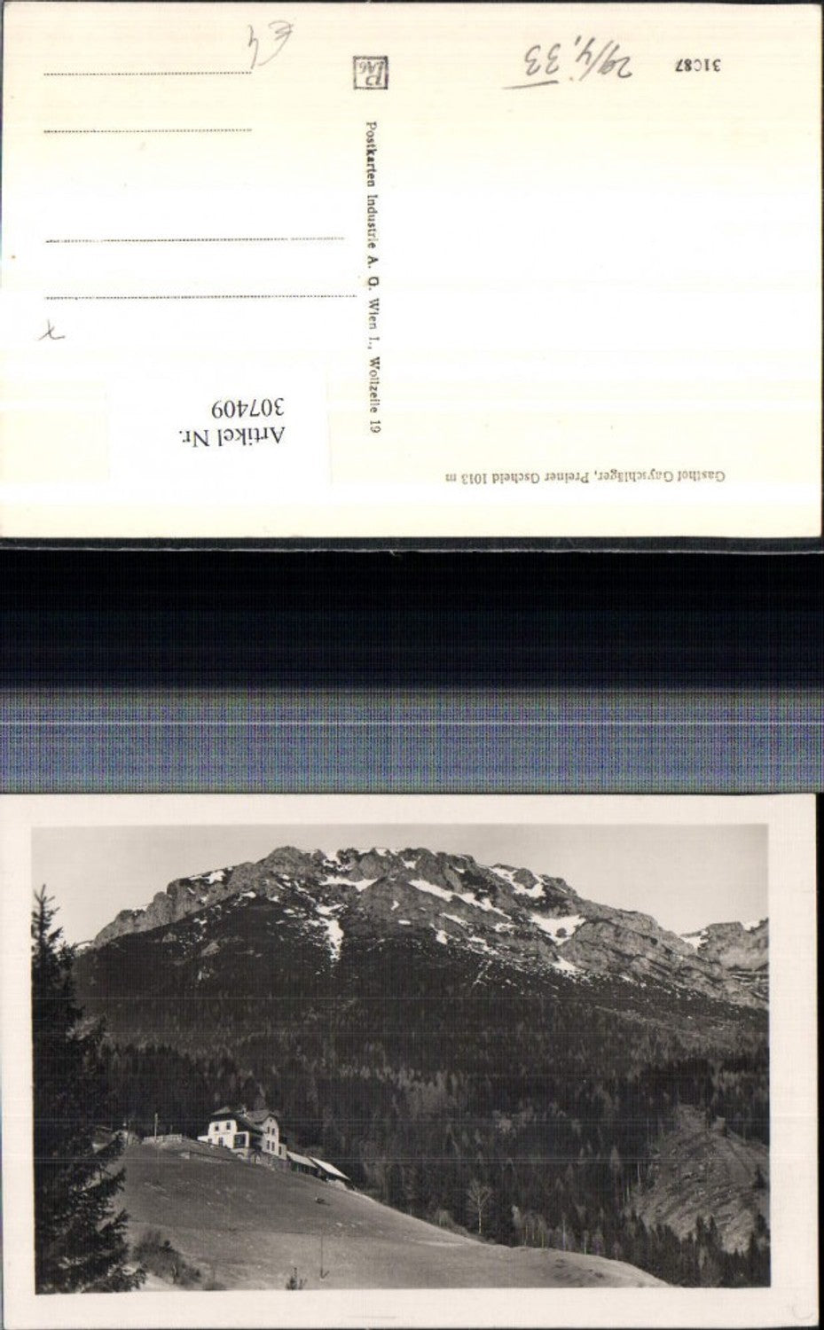 307409,Preiner Gscheid Gasthof Geyschläger b. Prein Bergkulisse