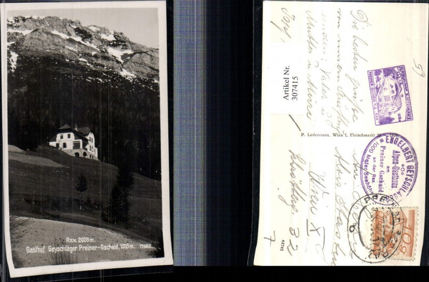 307415,Preiner-Gscheid Gasthof Geyschläger b. Prein m. Rax Bergkulisse