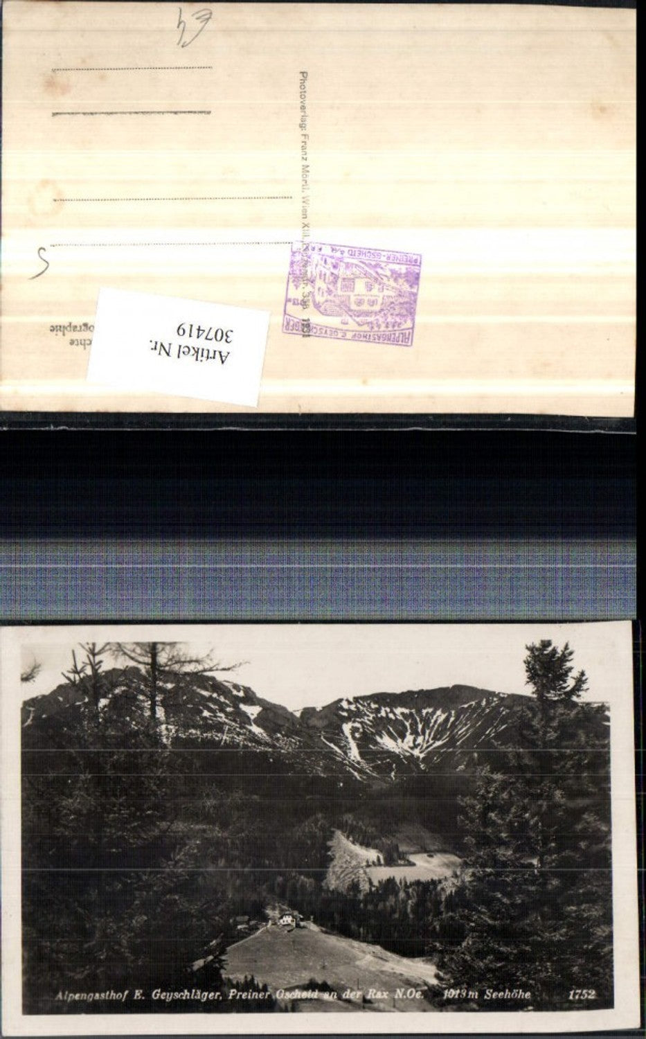 307419,Preiner Gscheid an d. Rax Alpengasthof Geyschläger b. Prein Bergkulisse