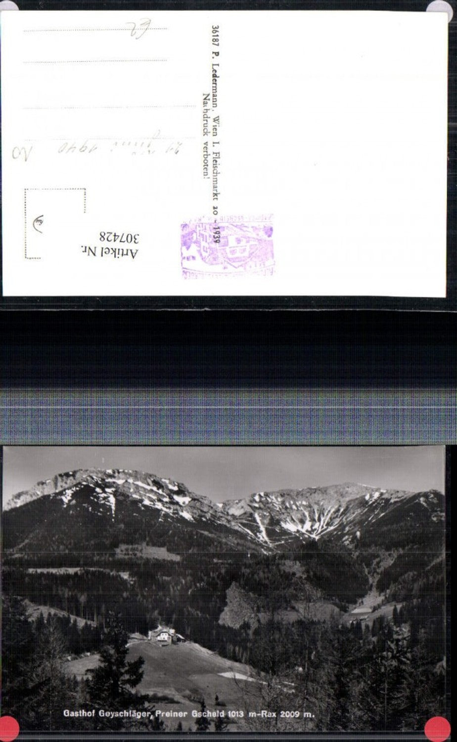307428,Preiner Gscheid Gasthof Geyschläger b. Prein an d. Rax Bergkulisse
