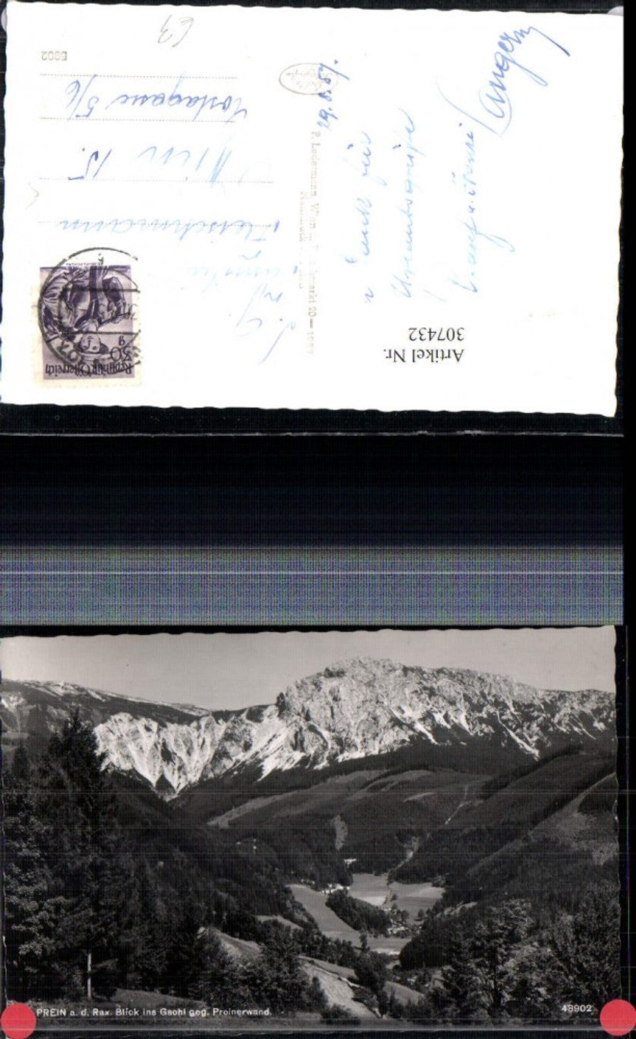 307432,Prein an d. Rax Blick ins Gsohl geg. Preinerwand Bergkulisse