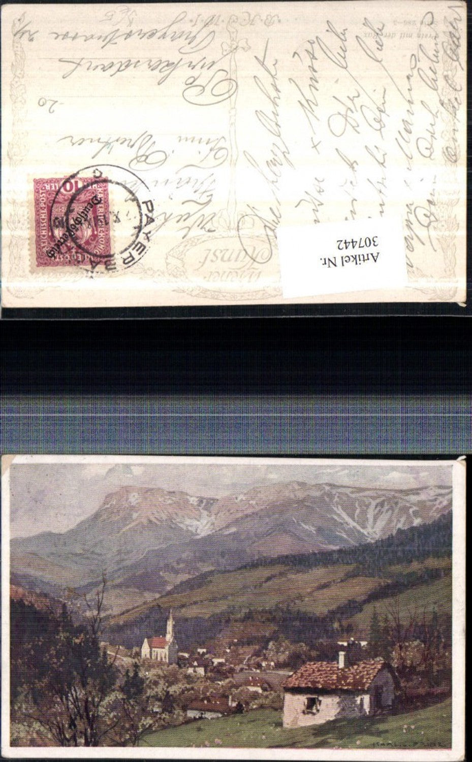307442,Künstler AK Karl L. Prinz Prein an d. Rax Totale Bergkulisse pub B.K.W.I. 286/3
