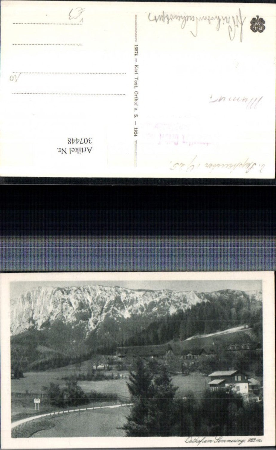 307448,Orthof am Semmering Bergkulisse pub Karl Tost 16874