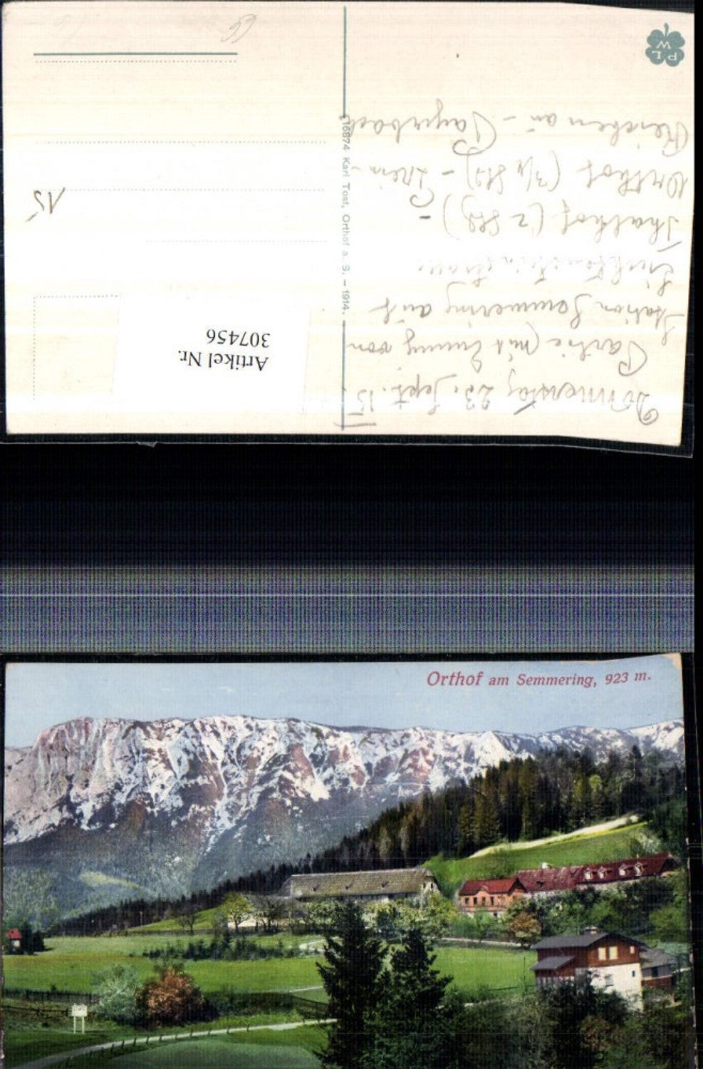 307456,Orthof am Semmering Bergkulisse pub Karl Tost 16874