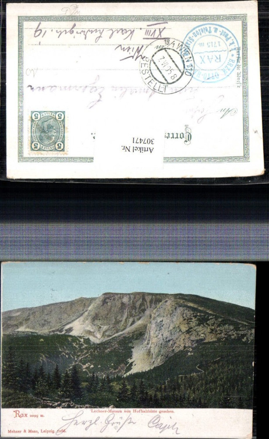 307471,Rax Lechnermauern von Hofhalthütte b. Reichenau Bergkulisse
