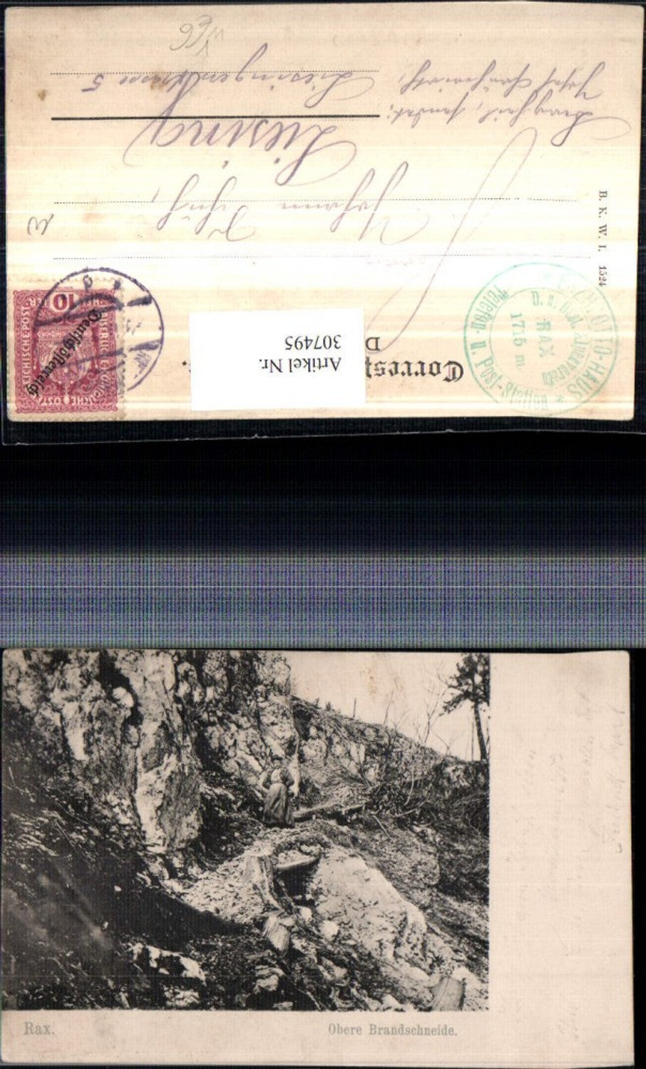 307495,Rax Obere Brandschneide b. Reichenau Partie pub B.K.W.I. 1524